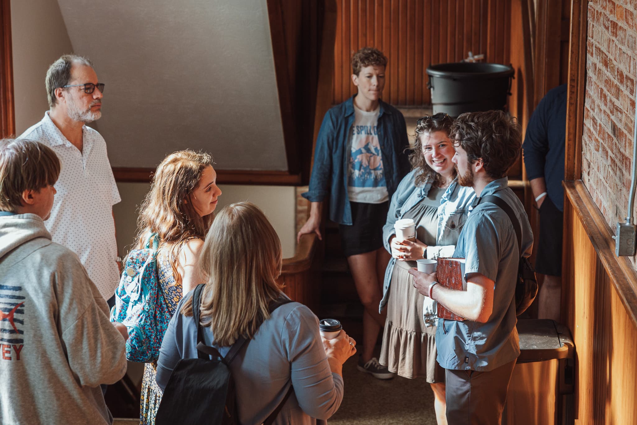 River City Church people talking together indoors